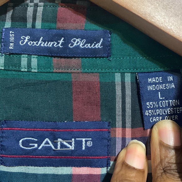 GREEN MALE BUTTON-DOWN PLAID SHIRT!!! - Picture 4 of 8